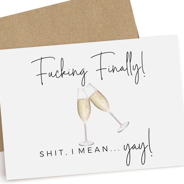 Funny Celebration Card with Champagne Glasses