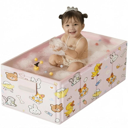 Foldable Baby Bathtub with Cute Animal Print