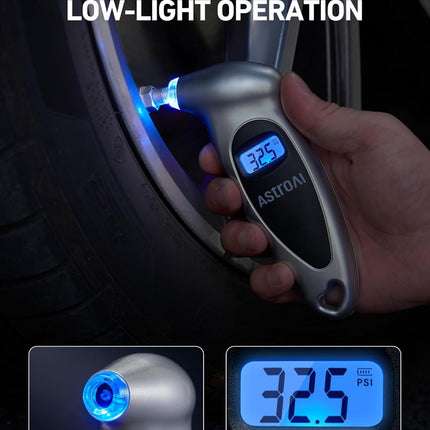 Digital Tire Pressure Gauge 0-150 PSI with Backlit LCD