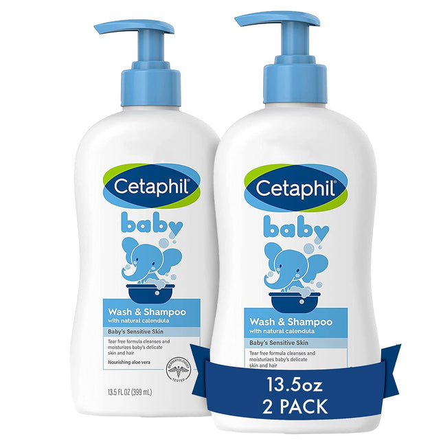 Baby Wash & Shampoo, 13.5 oz Pack of 2, Hypoallergenic, Soap Free