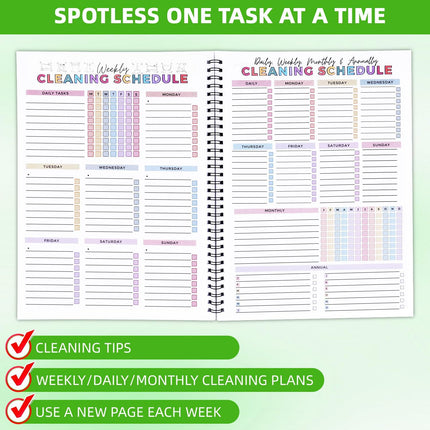 ADHD Cleaning Planner for Adults - Undated Chore Organizer Notebook
