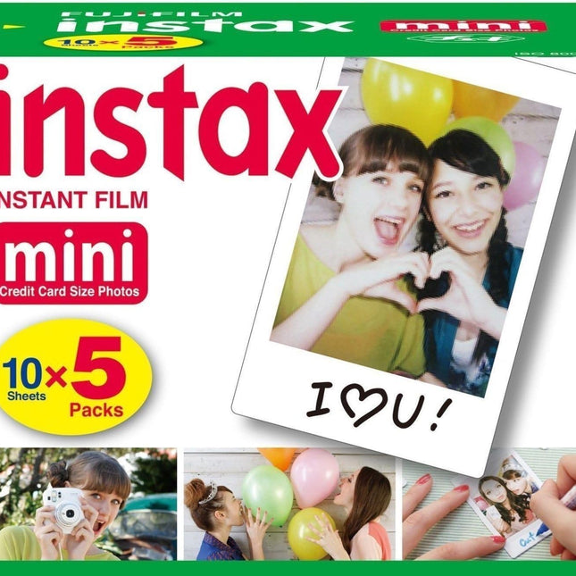 Mini Instant Film, 50 Shots - 5 Packs of 10 Sheets