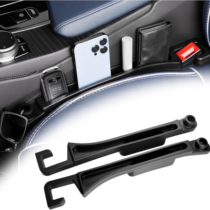 2-Piece Black Car Seat Gap Filler Organizer