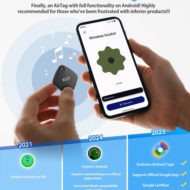Air Tracker Tags 4 Pack for Keys, Wallets and Luggage