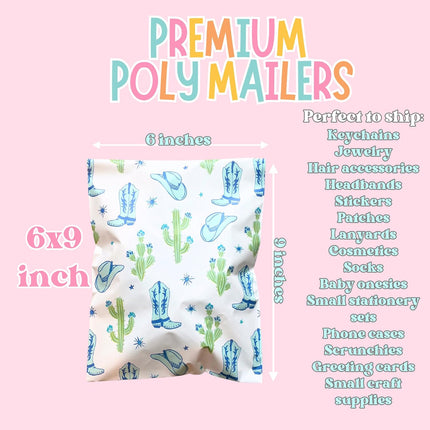 10x13 Western Cowboy Poly Mailer Bags, 25 Pack