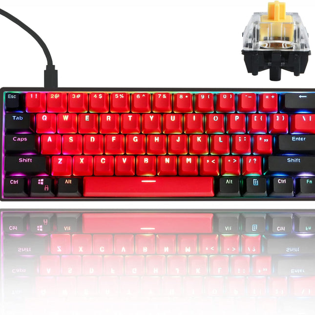 60% Hot Swappable Mechanical Gaming Keyboard with RGB Backlight