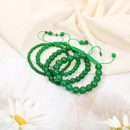 4mm Green Jade Adjustable Macrame Bracelet
