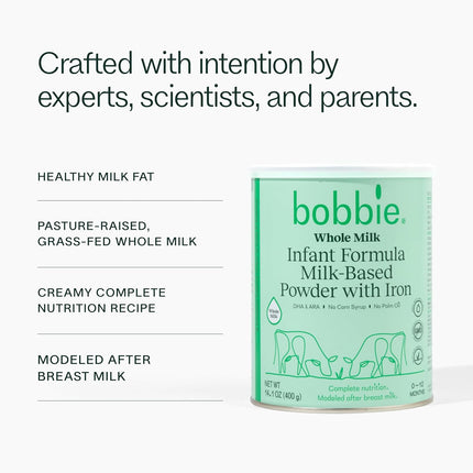 Whole Milk Grass Fed Powder Baby Formula with Iron, DHA and ARA, 14.1 oz