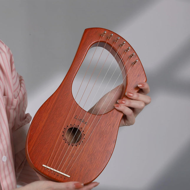 7 String Lyre Harp Kit with Tuning Wrench and Bag