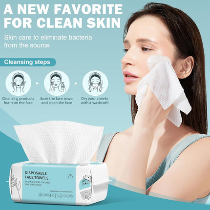 100 Count Disposable Face Towels for Cleansing and Skincare