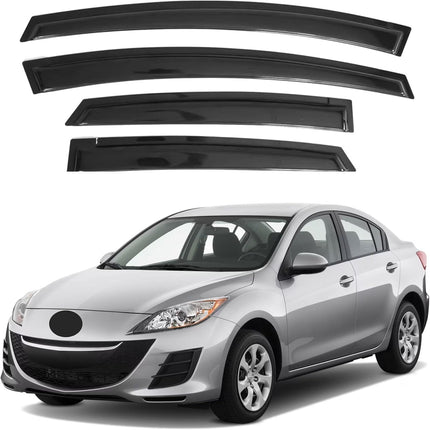 Window Visors for 2010-2013 3 Sedan, Out-Channel Rain Guards, 4PC