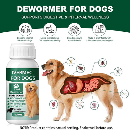 HomeChef ChefDelHogar Lvermect Dewormer Liquid for Dogs, Broad Spectrum for All Wormer — Kitchen & Home