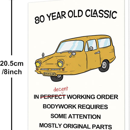 Funny 80th Birthday Card for Women and Men