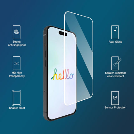Tempered Glass Screen Protector for iPhone 16, 15, and 15 Pro 6.1 Inch - 3 Pack