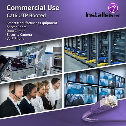 Purple Booted Cat 6 UTP Cable, 3 ft