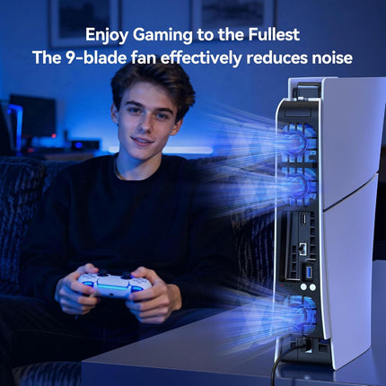 Cooling Fan for Slim Console, 9-Blade Quiet Cooler with USB 3.0 Port
