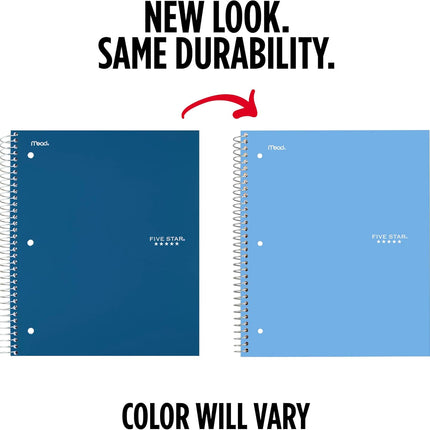Spiral Notebook + Study App, 1 Subject, College Ruled, 8.5 x 11, 100 Sheets, Blue