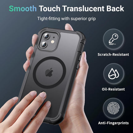 Magnetic 2-Layer 6.1-Inch 12/12 Pro Phone Case - Black