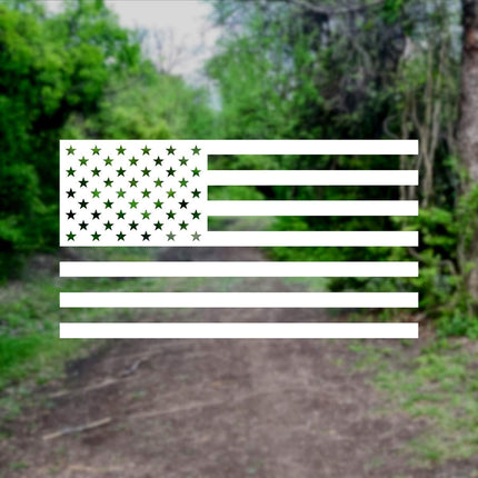 American US Flag Vinyl Decal Sticker, Gloss White, 5 x 2.8 in
