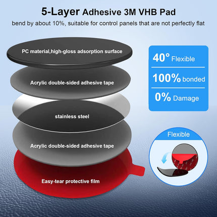 Dashboard Pad Mounting Disk for Suction Cup Phone Mount, 3.2 in, 3 Pack