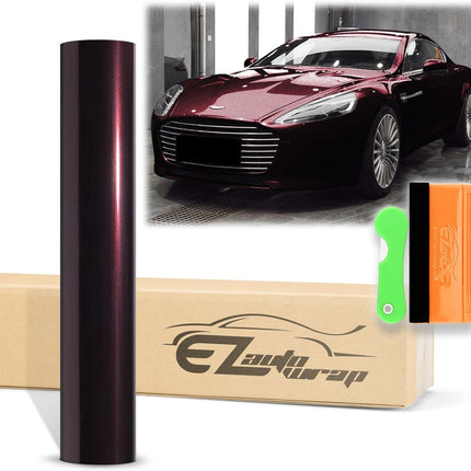 12 in x 60 in Rose Black Super Gloss Metallic Vinyl Wrap