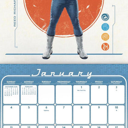2026 Superhero Team Wall Calendar