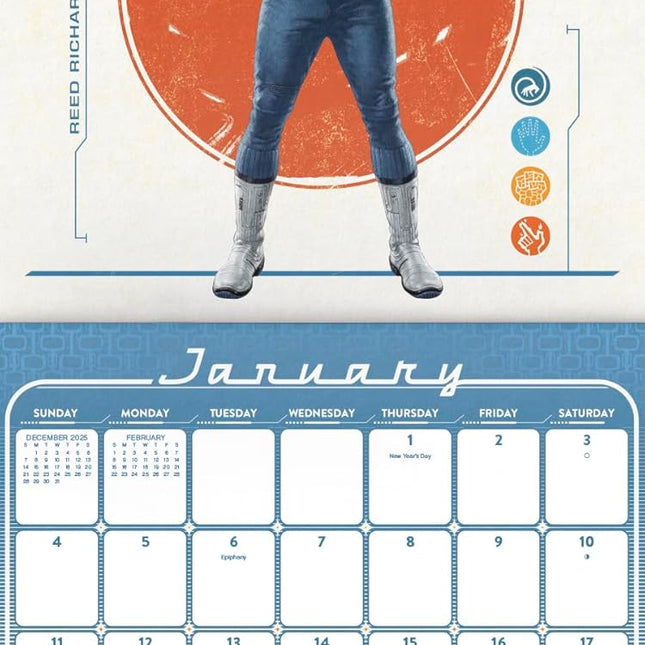 2026 Superhero Team Wall Calendar