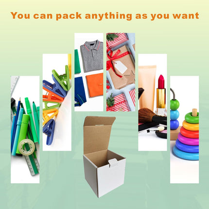 4x4x4 White Corrugated Shipping Boxes, 25 Pack