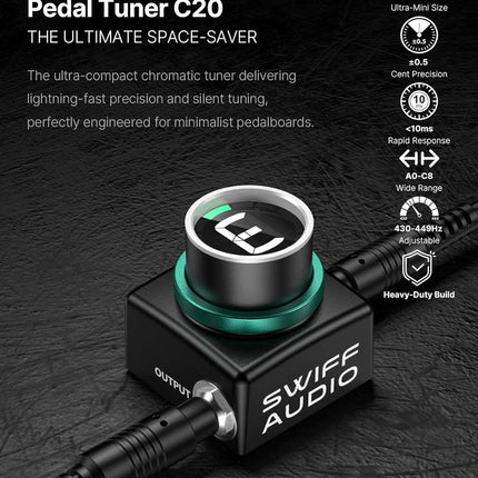 SourceToHome FuenteACasa SWIFF AUDIO C20 Guitar Tuner Pedal, ±0.5 Cent Ultra-Precision — Home & Lifestyle