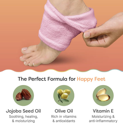 Moisturizing Heel Socks for Cracked Heel Treatment, Fuzzy Pink Regular