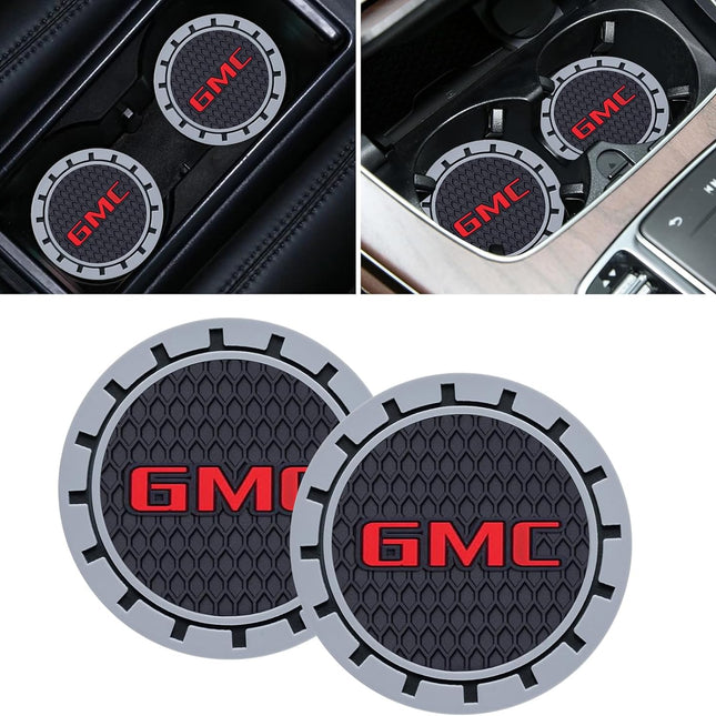 2-Piece Universal Non-Slip Silicone Car Cup Holder Coasters, Black