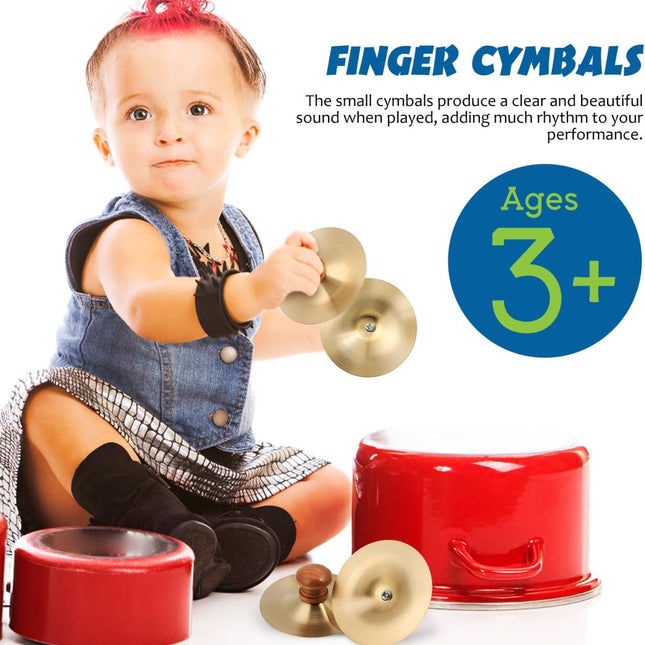 SourcetoHome 1 Pair Hand Cymbals Dancing Instrument Rhythm Percussion Instrument Finger Cymbals With Handles - supplement facts label