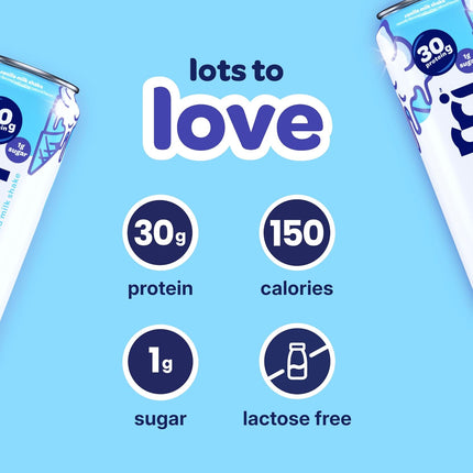 30g Protein Ultra-Filtered Vanilla Milk Shake, Lactose Free - 11 fl oz, 10 Cans