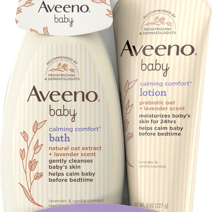 Nighttime Baby Bath & Body Lotion Set with Oat Extract