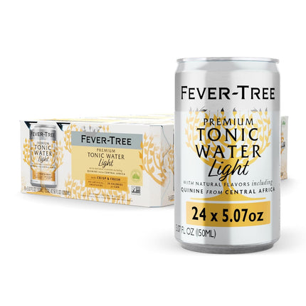 Light Premium Tonic Water - Low-Calorie Mixer, 24 x 5.1 oz Cans