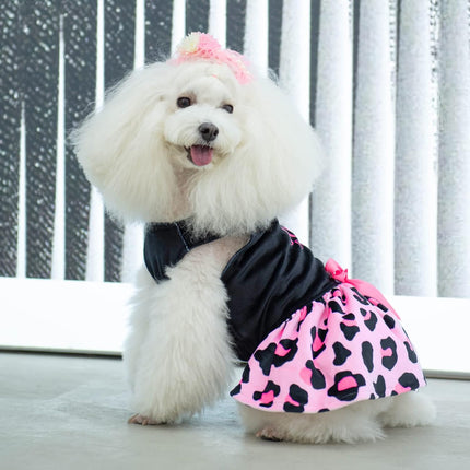 Little Miss Sassy Pants Pink Leopard Velvet Dog Dress