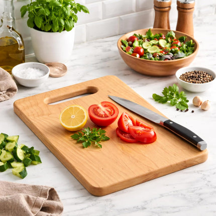 Maple Wood Cutting Board with Built-In Handle, Small
