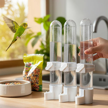 PawHaven RefugioPata Automatic Bird Water Dispenser Cage Hanging Water Feeder with Anti-Spill Design — Pet Supplies