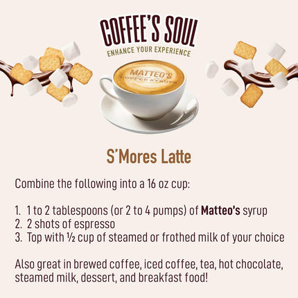 S'mores Sugar-Free Syrup for Coffee & Desserts, 33.8 oz