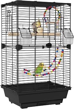 24.8 Inch Black Bird Cage for Small to Medium Birds