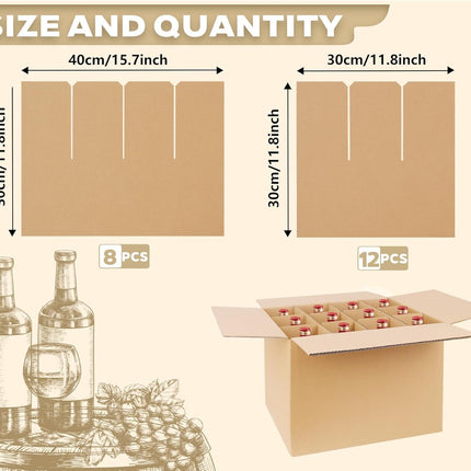4 Sets Corrugated Glass Dividers for 16x12x12 Moving Boxes