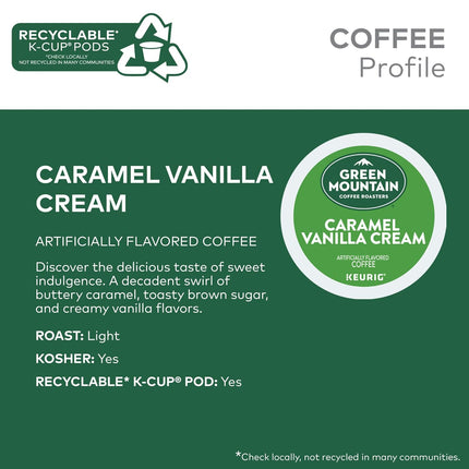 Caramel Vanilla Cream Light Roast Single-Serve Coffee Pods, 72 Count