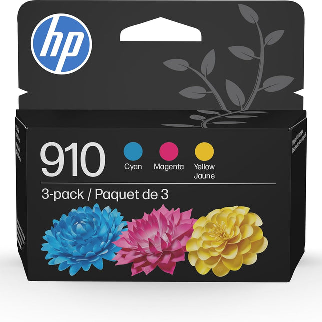 910 Cyan, Magenta & Yellow Ink Cartridges 3-Pack, 3YN97AN