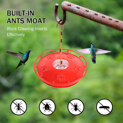 2-Pack 16 oz Leak-Proof Dish-Style Hummingbird Feeders