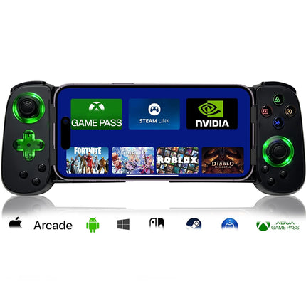 Wireless Mobile Gaming Controller with Phone Case Support