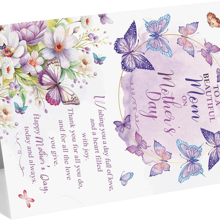 Mother's Day Floral Butterfly Greeting Card for Mom