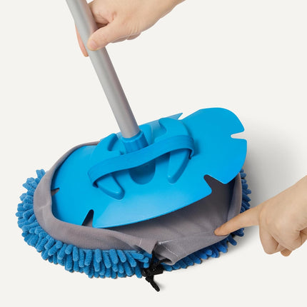 Long Handle Scratch-Free Microfiber Car Wash Brush, Blue