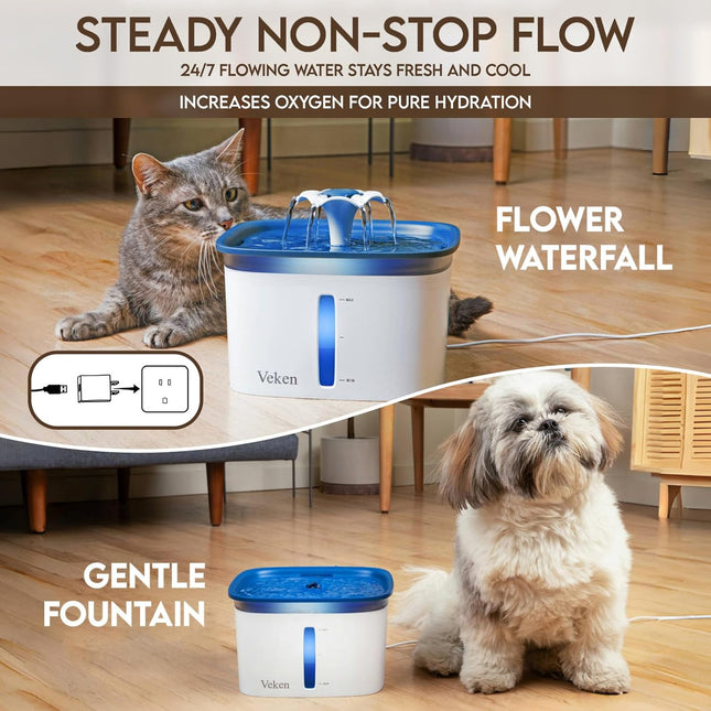 PawHaven RefugioPata Veken Innovation Award Winner 95oz/2.8L Pet Fountain — Pet Supplies