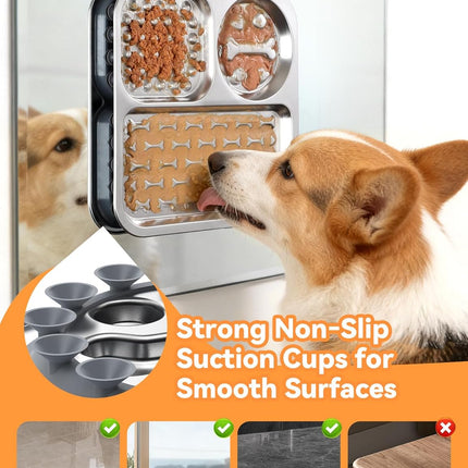 Large Stainless Steel Lick Mat for Dogs and Cats