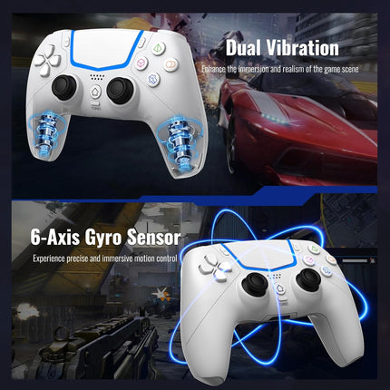 White Wireless Gaming Controller with Hall Joysticks